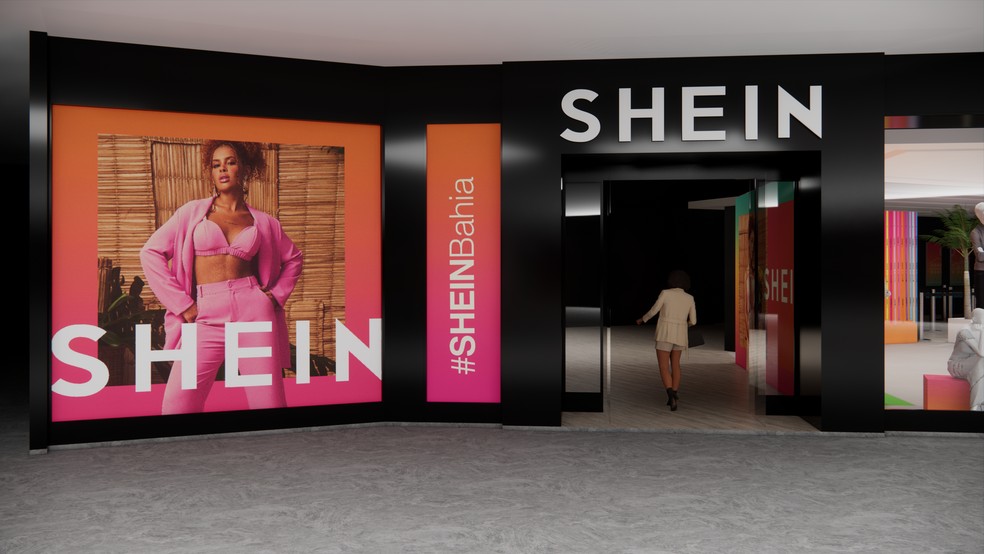 Mockup da loja pop-up da Shein em Salvador — Foto: Divulgação/Shein