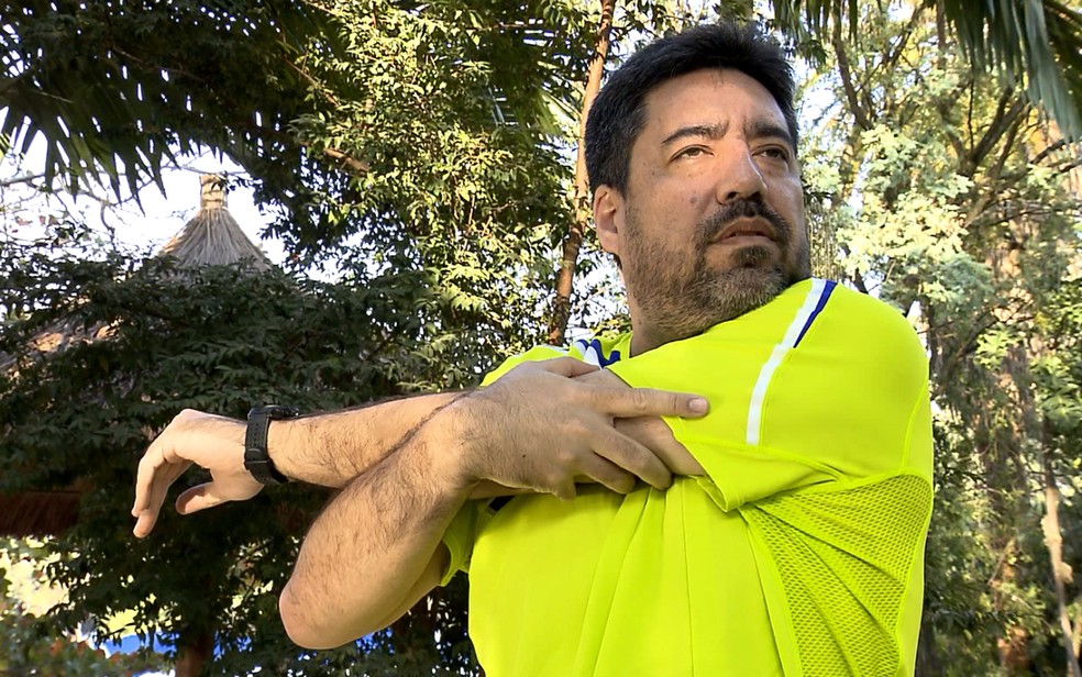 Marcelo Miyata pratica corrida em Campinas (Foto: Reprodução / EPTV)