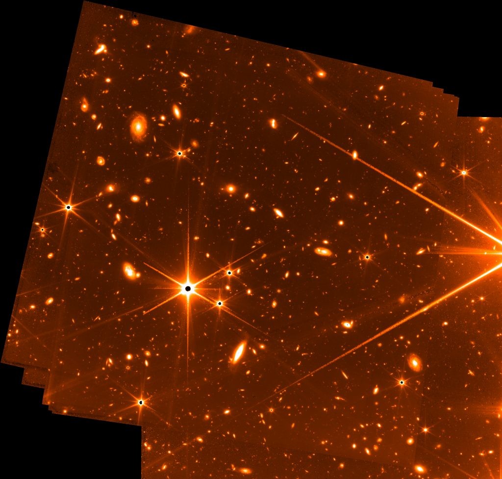 Imagem de teste do Fine Guidance Sensor do James Webb é a mais profunda já registrada do céu infravermelho (Foto: NASA, CSA e FGS)