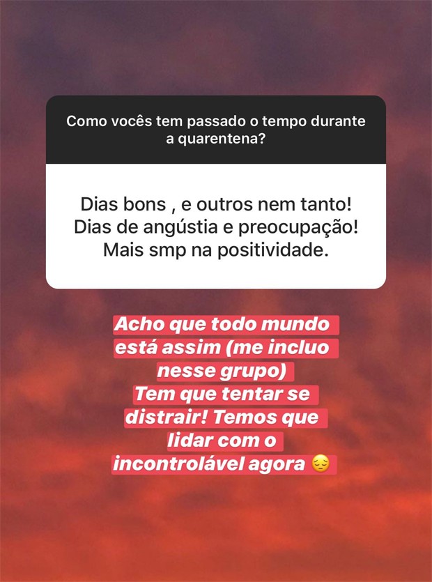 Marina Ruy Barbosa fala sobre ansiedade na quarentena (Foto: Reprodução / Instagram)