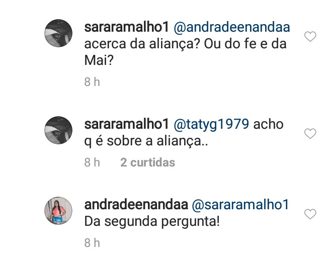 Fã comenta sobre boato envolvendo Rafa Kalimann, Fernando e Maiara (Foto: Reprodução / Instagram)