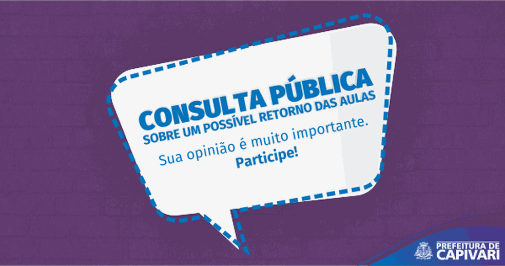 Popula&ccedil;&atilde;o pode opinar sobre retorno &agrave;s aulas em Capivari pela internet &mdash; Foto: Divulga&ccedil;&atilde;o/ Prefeitura de Capivari
