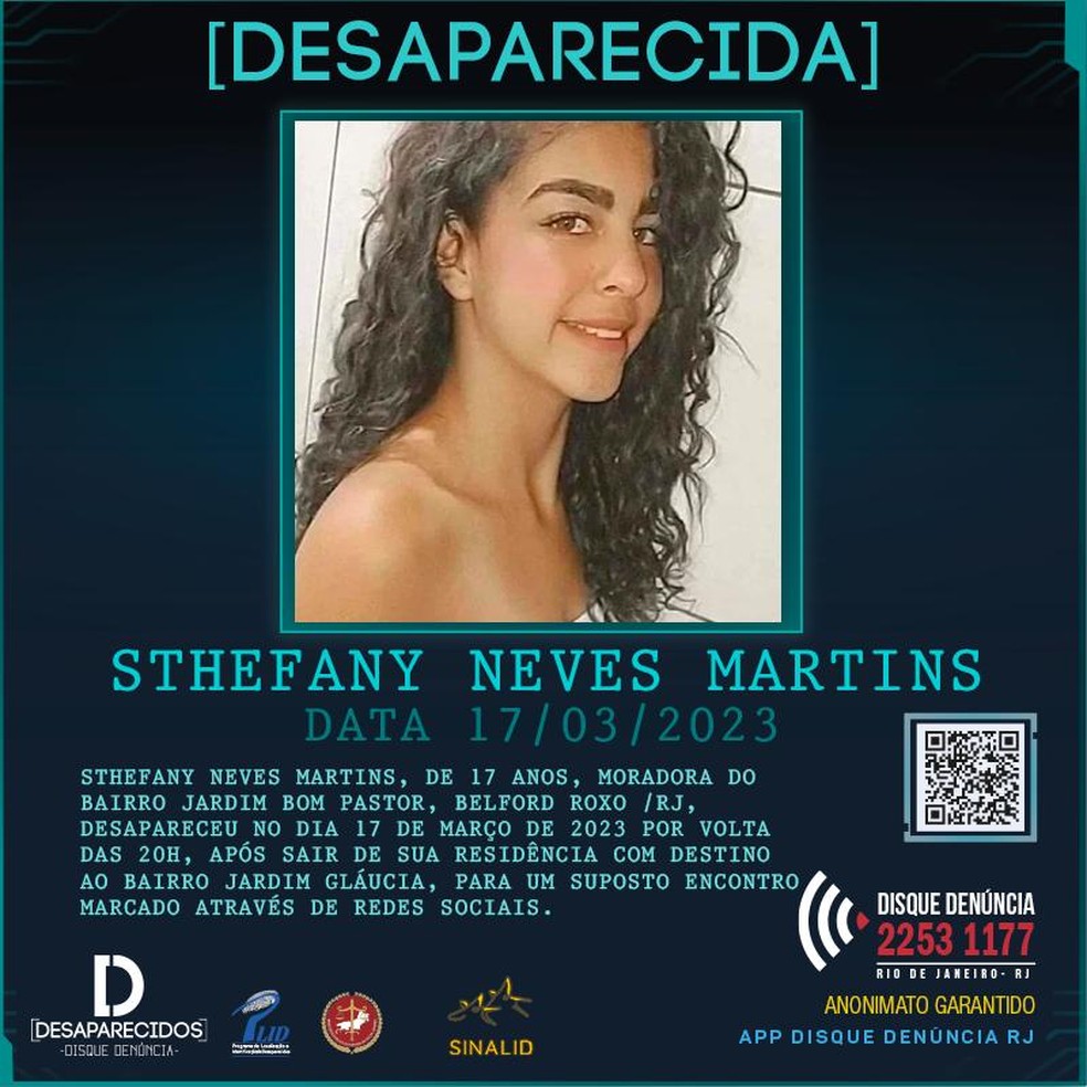 Cartaz do Disque-Denúncia sobre o desaparecimento — Foto: Divulgação