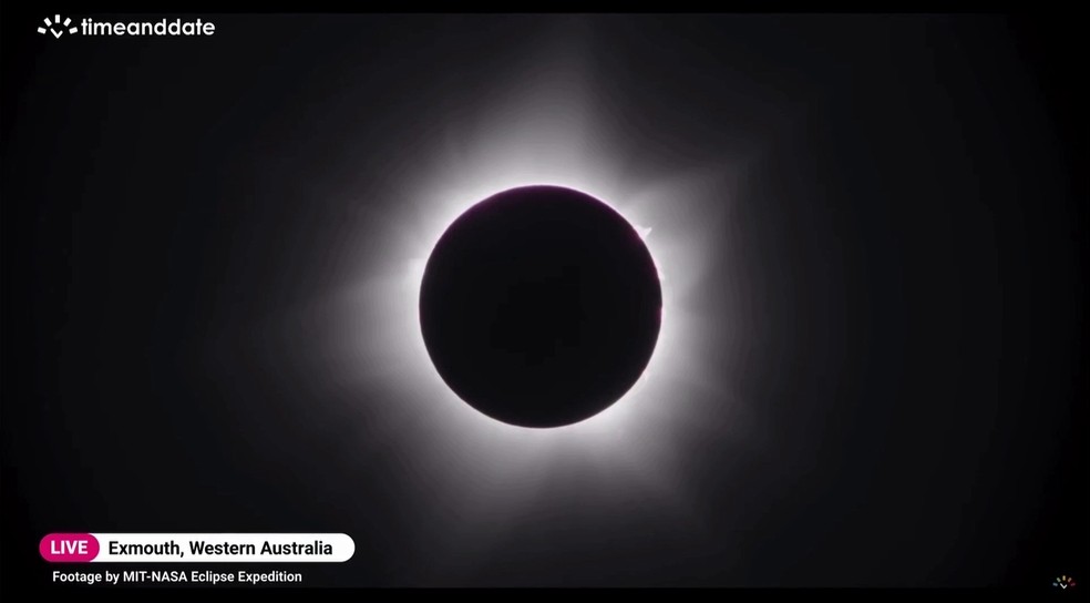 Eclipse total do Sol na Austrália — Foto: MIT-NASA/Reuters