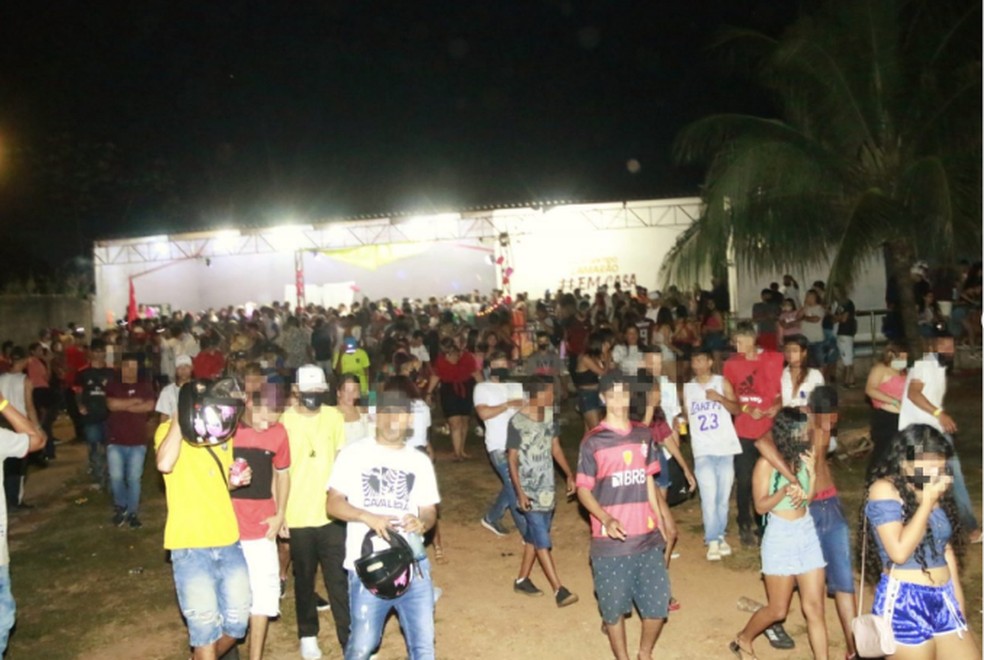 Festa com mais de 500 pessoas foi interrompida pela Polícia Militar em Porto Velho — Foto: Governo de Rondônia/Divulgação