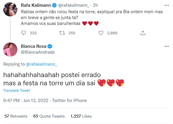 Rafa Kalimann diz que em breve se juntará com Bianca Andrade (Foto: Twitter)