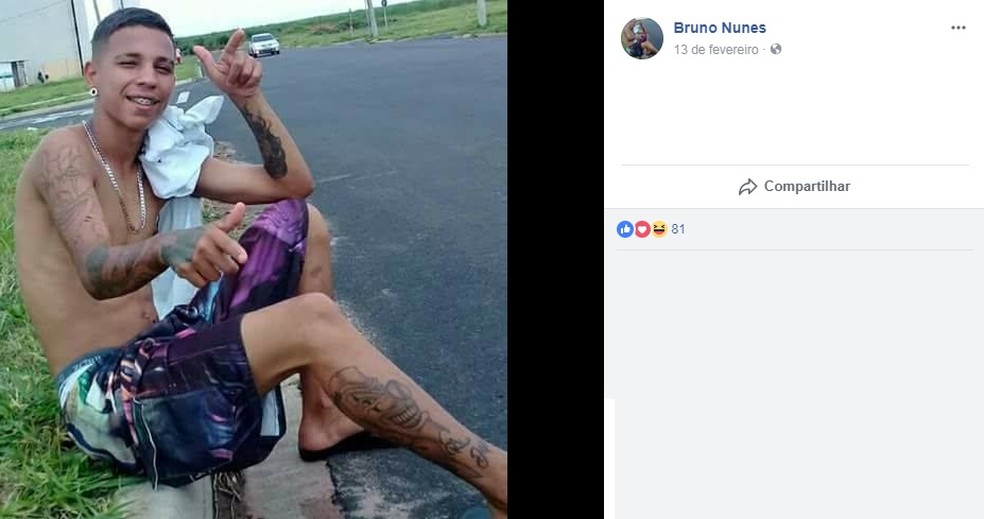 Bruno Nunes foi morto com três tiros em Matão, SP (Foto: Reprodução/Facebook)
