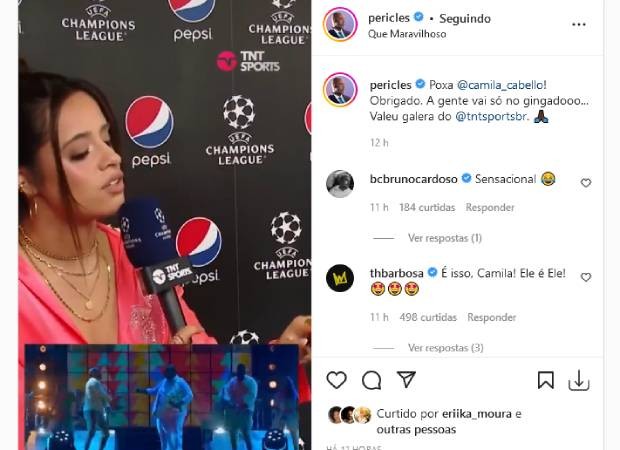 Péricles agradece Camila Cabello (Foto: Reprodução/Instagram)