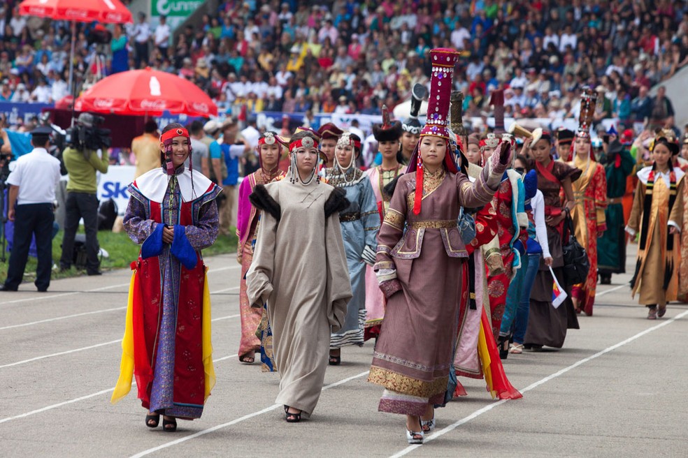 Naadam Festival: A data mais importante do país é o ponto alto do calendário turístico e o auge do verão, em uma região onde o inverno é rigoroso e os termômetros chegam a -40ºC. — Foto: Divulgação/Naadamfestival.com