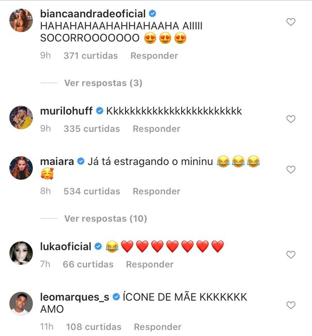 Famosos comentam sobre vídeo de Marília Mendonça (Foto: Reprodução / Instagram)