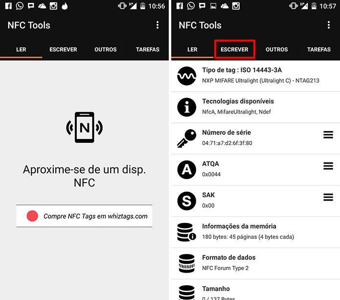 NFC Tools pode ser usado para gravar um comando na sua tag NFC (Foto: Reprodução/Elson de Souza)