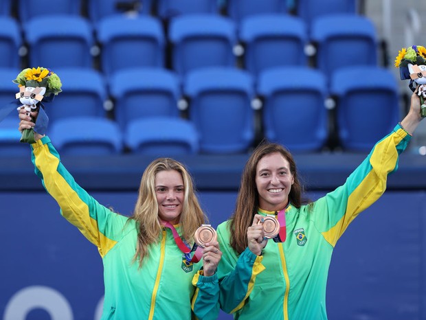 Tenistas Luisa Stefani e Laura Pigossi (Foto: Getty Images)