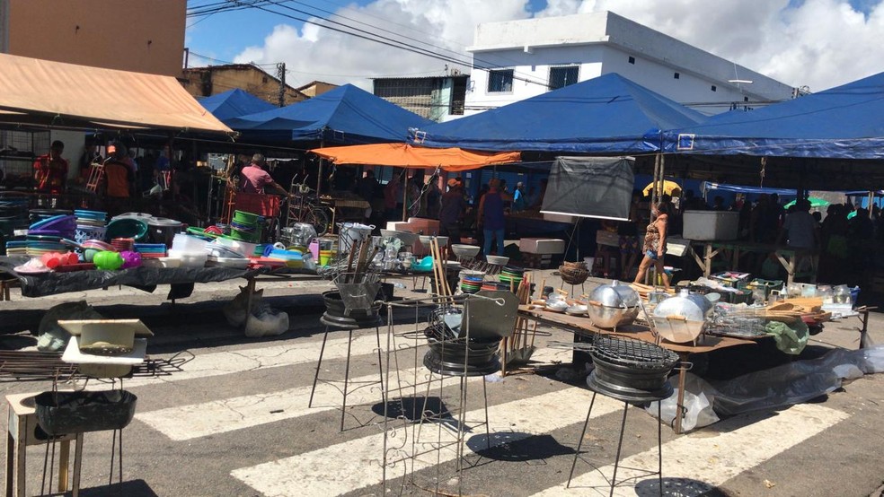 Feira do Alecrim, neste sábado (28), em Natal — Foto: Ayrton Freire/Inter TV Cabugi