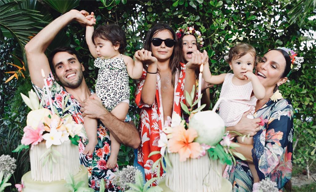 Ivete Sangalo e família: O marido, Daniel Cady, e os filhos, Marcelinho, Helena e Marina (Foto: Reprodução/Instagram)