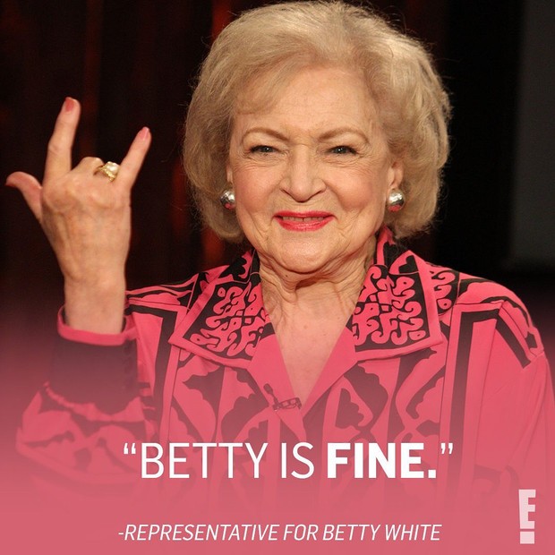 E! confirma que Betty White, de 98 anos, não foi diagnosticada com coronavírus (Foto: Reprodução/Instagram)