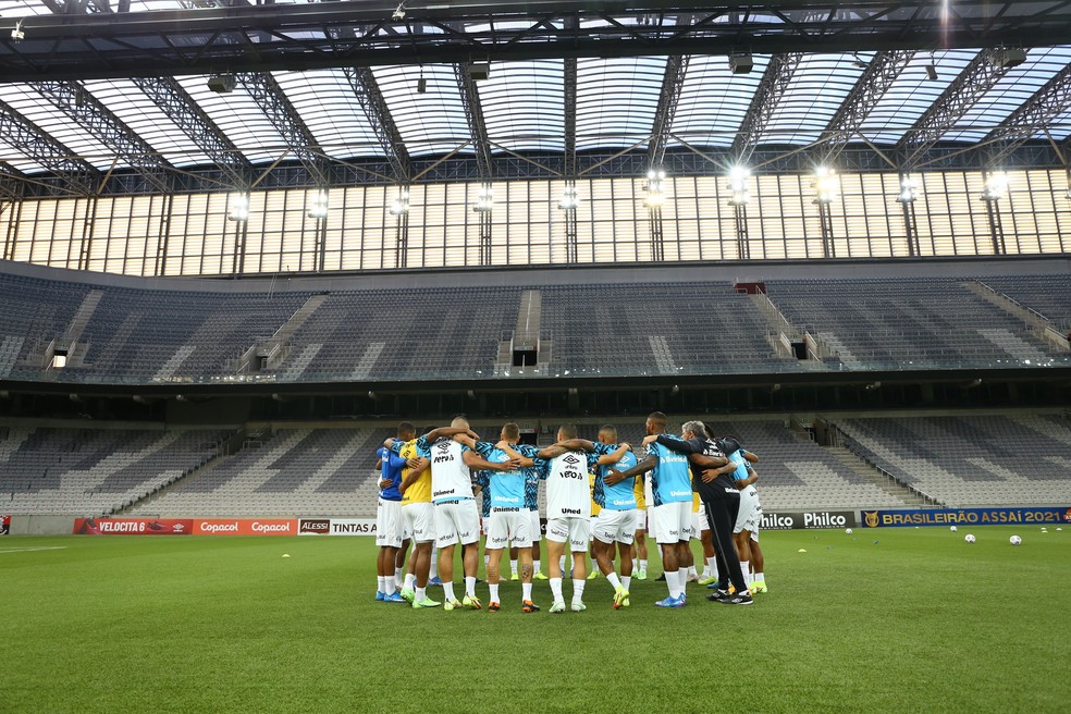 Grêmio tem 12 pendurados para jogo contra Sport após perder para o Athletico — Foto: Lucas Uebel/DVG/Grêmio