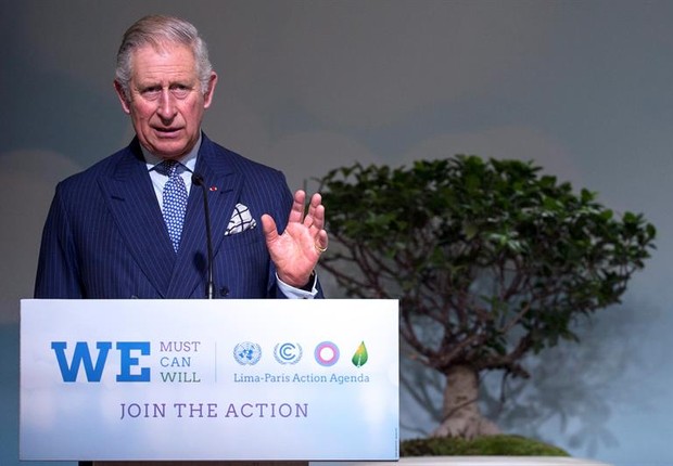 Príncipe Charles durante pronunciamento na COP-21 (Foto: Etienne Laurent/EFE)
