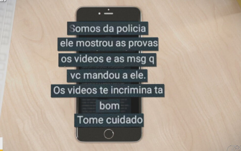 Mensagens de homem suspeito de estuprar sobrinha e fingir ser policial — Foto: Divulgação/Polícia Civil