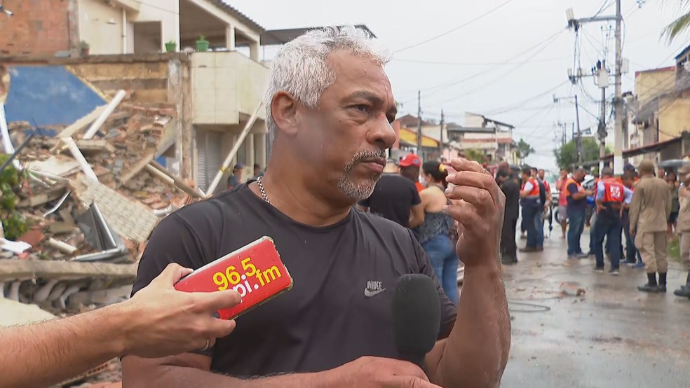 Jorge Brandão, de 54 anos, foi um dos feridos em desabamento de prédio em Nilópolis, na Baixada Fluminense — Foto: Reprodução/ TV Globo