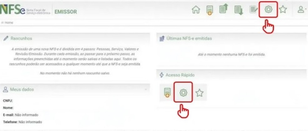 Para continuar, é preciso acessar as configurações — Foto: Reprodução