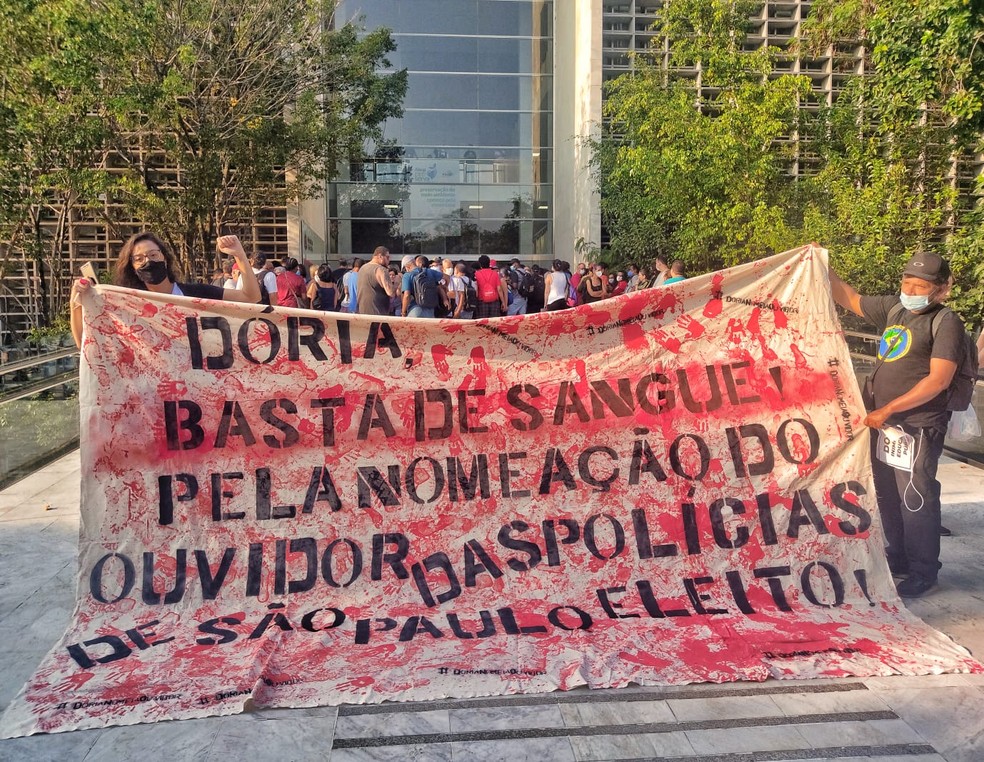 Movimentos sociais pedem nesta terça-feira (29), na Alesp, que novo ouvidor das polícias seja nomeado em São Paulo.  — Foto: Acervo pessoal