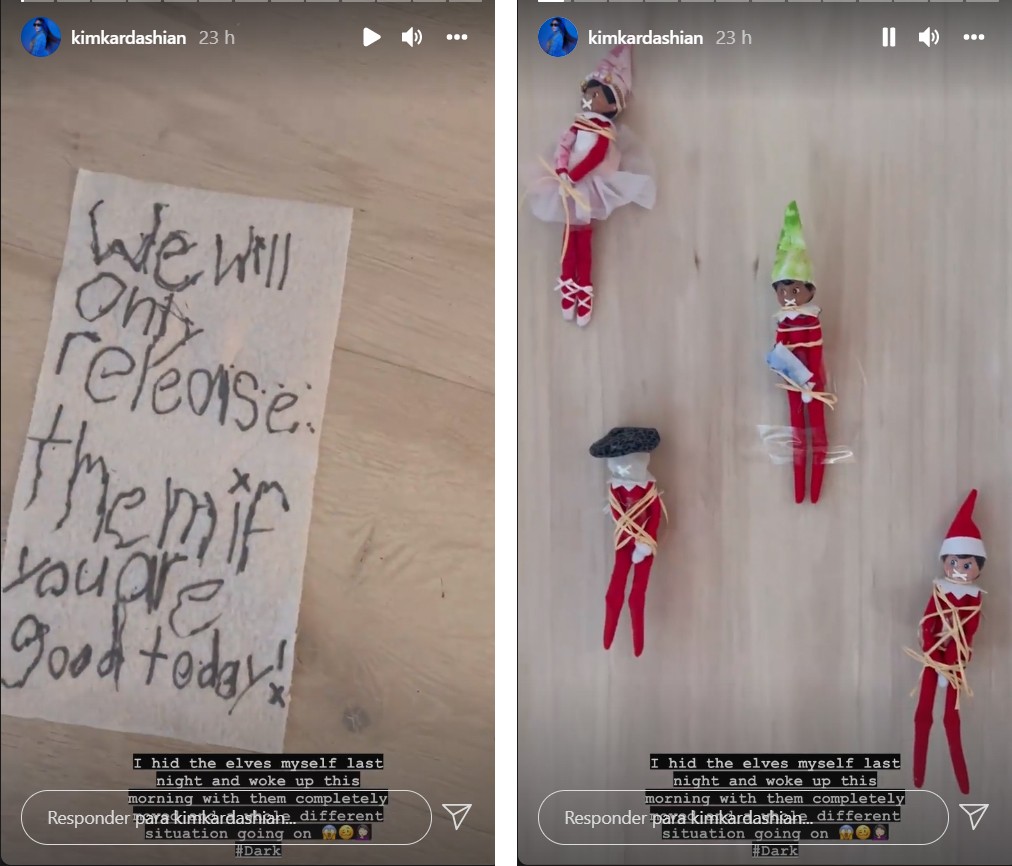 Kim Kardashian compartilhou travessura natalina dos seus filhos no Instagram (Foto: Reprodução / Instagram)