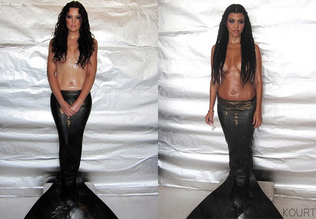 Khloé Kardashian e Kourtney Kardashian (Foto: Reprodução)