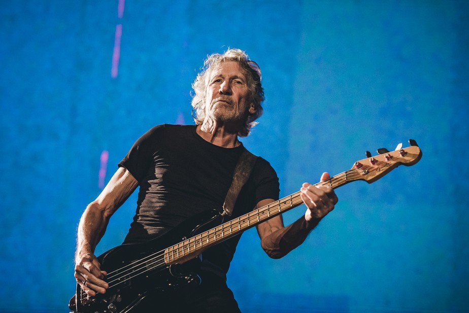 O baixista e ex-pInky Floyd Roger Waters durante show em São Paulo, em 2018