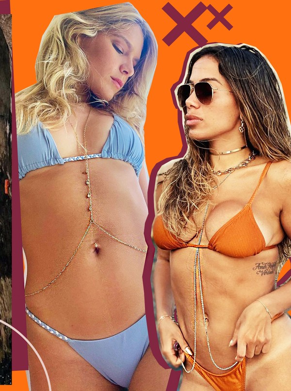 Body chain: inspire-se nas famosas na hora de usar o colar corporal na praia e na piscina | Moda &amp; Beleza | Gshow