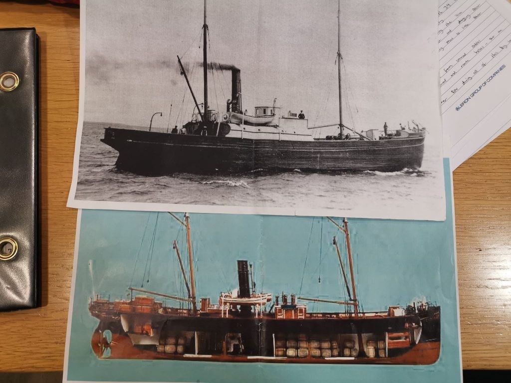 Garrafas foram encontradas no navio s/s Kyro, que provavelmente foi afundado por alemães (Foto: Reprodução Ocean X)