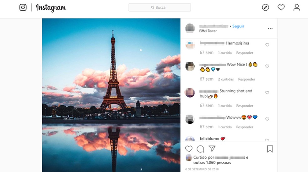 As luzes noturnas da Torre Eiffel possuem direitos autorais — Foto: Reprodução/Instagram