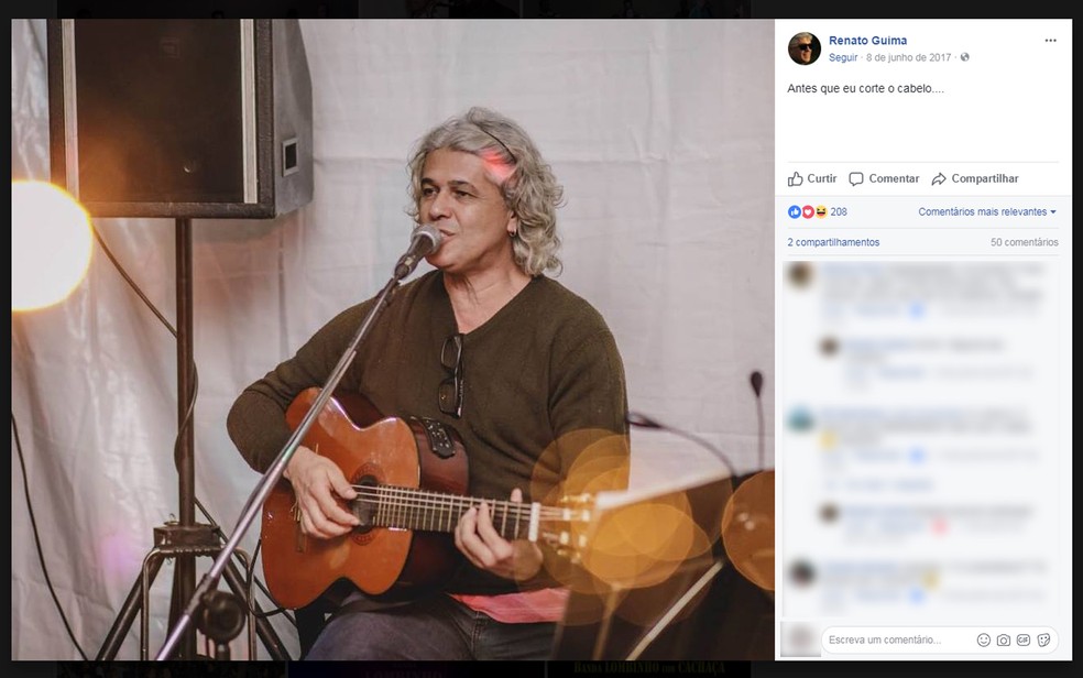 Músico Renato Guimarães, morto em um acidente em Manhuaçu, na Zona da Mata de Minas Gerais (Foto: Reprodução/Facebook)