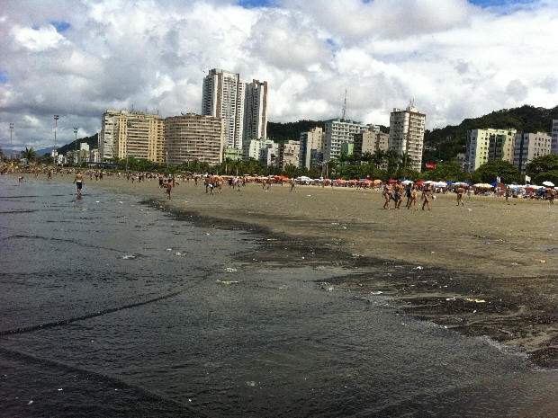 Praia do José Menino, em Santos, no litoral de São Paulo (Foto: Raul Christiano de Oliveira Sanchez/Arquivo Pessoal)