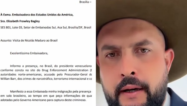 Zé Trovão envia ofício à Embaixada dos EUA e cobra prisão de Maduro
