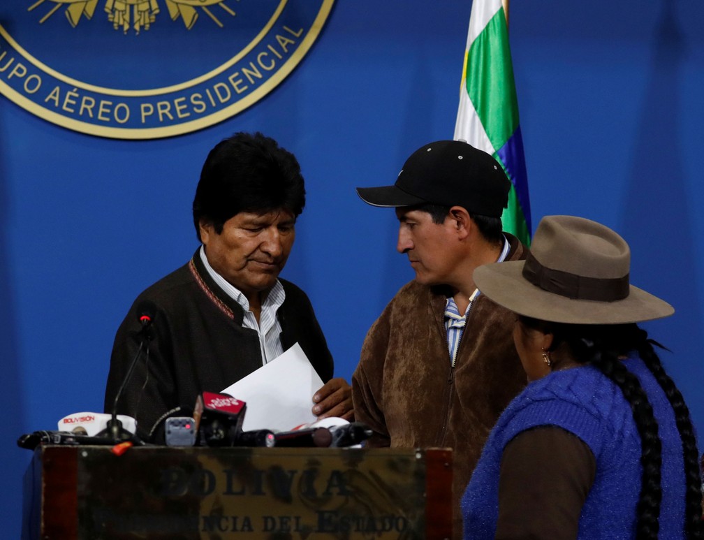 Evo Morales, pouco antes de anunciar as novas eleições, em 10 de novembro de 2019 — Foto: Carlos Garcia Rawlins/Reuters