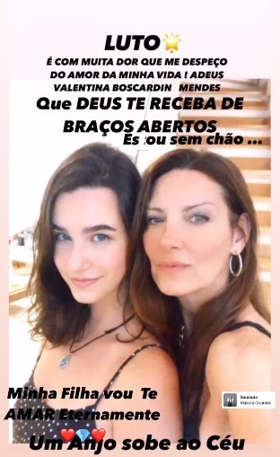 Marcia Boscardin lamenta a morte da filha, Valentina, aos 18 anos (Foto: Reprodução / Instagram)