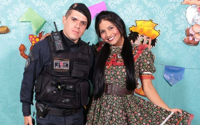 Jessyka Laynara e o então namorado, o PM Ronan Menezes do Rego — Foto: Arquivo pessoal