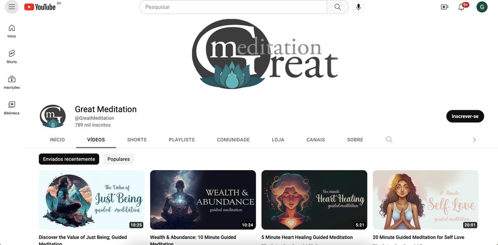 Meditação também é um nicho de conteúdo do YouTube que não exige mostrar o rosto — Foto: Reprodução/Guilherme Ramos