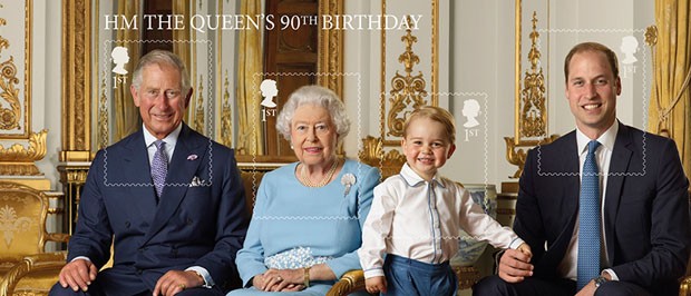Realeza ganhará selos comemorativos pelos 90 anos de Elizabeth II (Foto: RANALD MACKECHNIE/ROYAL MAIL)