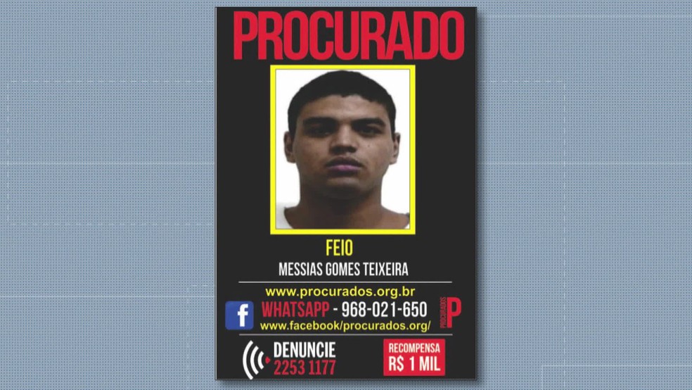 Messias Gomes Teixeira, conhecido como Feio, Ã© apontado como chefe do trÃ¡fico de drogas no Morro do Dezoito. (Foto: ReproduÃ§Ã£o/ TV Globo)