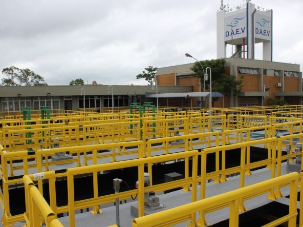 Valinhos iniciou testes em novo módulo de estação de tratamento, no Jardim Pinheiros (Foto: Wagner Faneco / Daev)