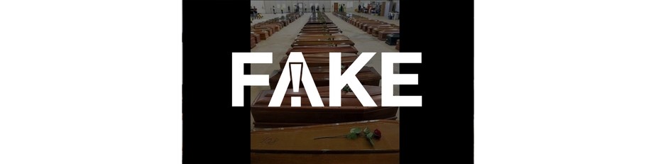 &Eacute; #FAKE que foto de dezenas de caix&otilde;es enfileirados seja de v&iacute;timas do coronav&iacute;rus na It&aacute;lia