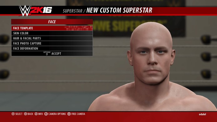 Opções para personalização de rostos em WWE 2K16 (Foto: Reprodução/André Mello) (Foto: Opções para personalização de rostos em WWE 2K16 (Foto: Reprodução/André Mello))