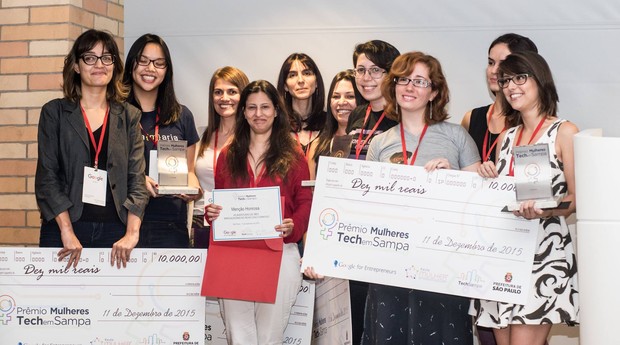 Vencedoras da segunda ediçção do Prêmio Mulheres Tech em Sampa (Foto: Blog Viva Rua)