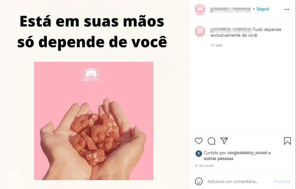 Perfis no Instagram comercializam as gominhas com vitaminas — Foto: Reprodução/Instagram