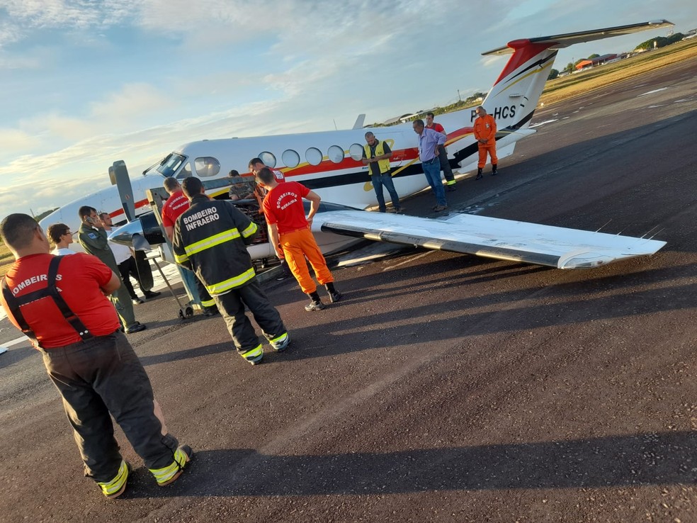 Avião fez pouso de barriga em Boa Vista — Foto: Arquivo Pessoal