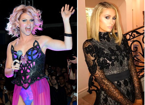A drag queen Courtney Act e a socialite Paris Hilton (Foto: Getty Images/Instagram)