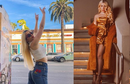 Destinos turísticos de Los Angeles viraram cenários para fotos em que a blogueira usa também roupas caras Reprodução
