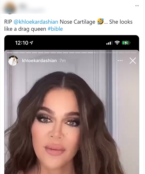 Internautas comentam aparência de Khloé Kardashian (Foto: Reprodução / Twitter)