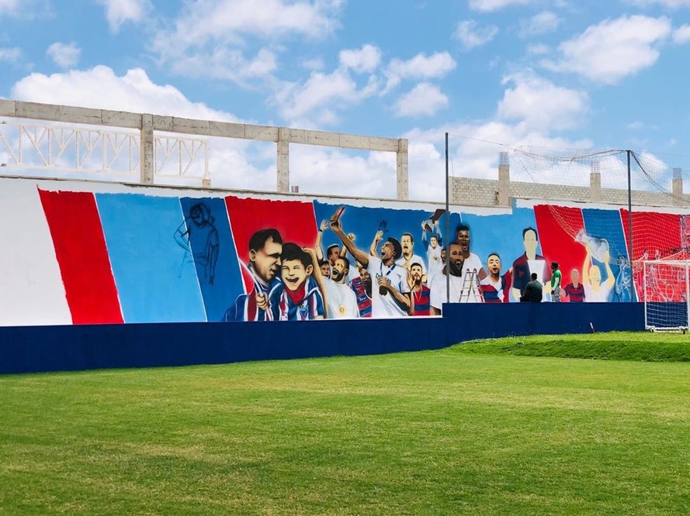 Mural do Centro de Excelência do Fortaleza — Foto: Instagram/Reprodução